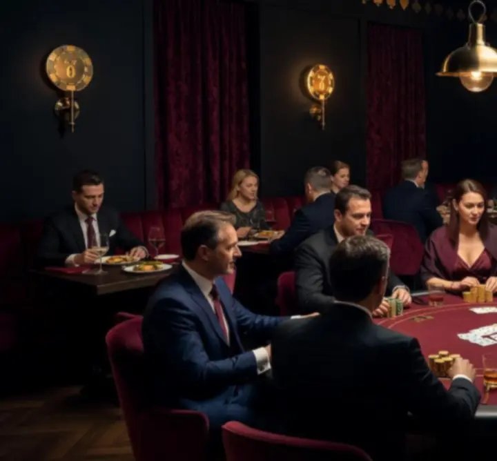 Stylowa atmosfera offline pokerowa w eleganckiej restauracji Polska Food Circle